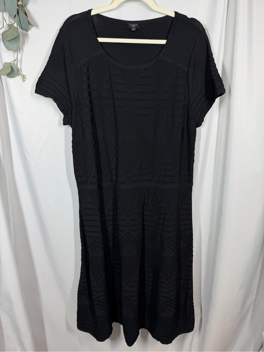 Talbots | Midi Dress Black Short Sleeve Women's Size 2X